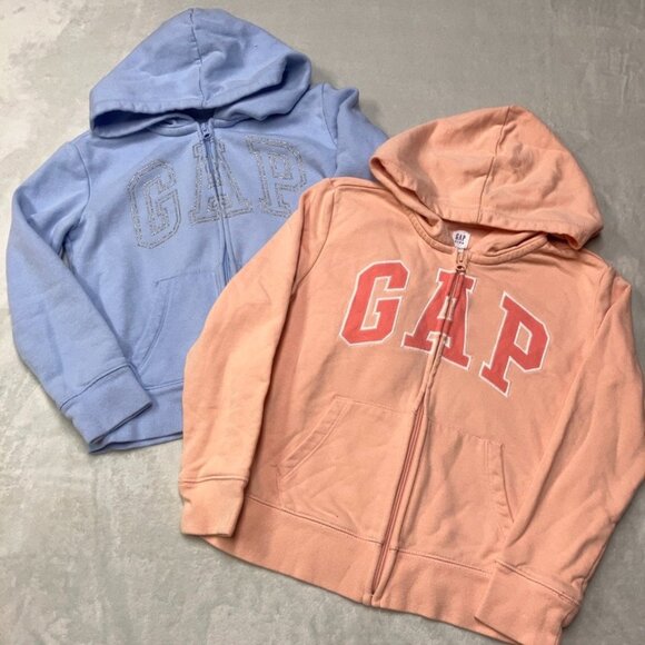 Lot of 2 Gap Kids Full Zip Y2K Hoodies - Picture 1 of 7